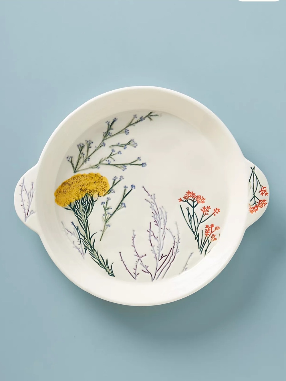 Retired Anthropologie Dagny Pie Dish Baking Plate Floral Wildflowers BRAND NEW
